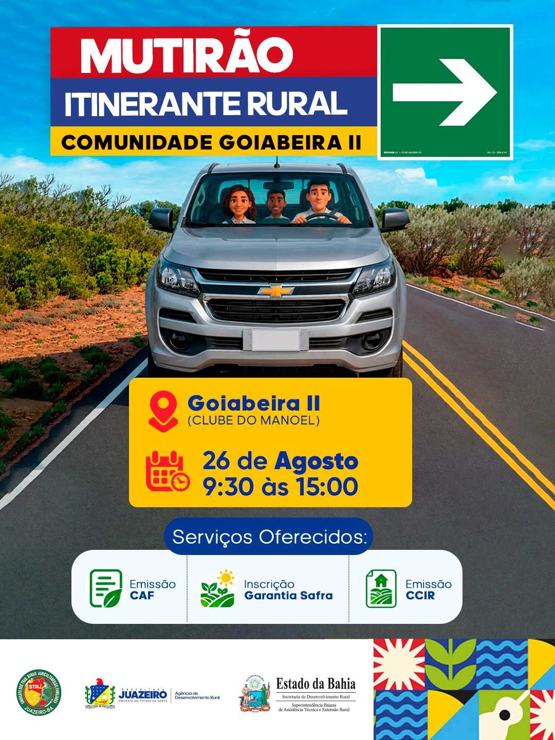Mutirão itinerante rural chega à comunidade de Goiabeira II em Juazeiro